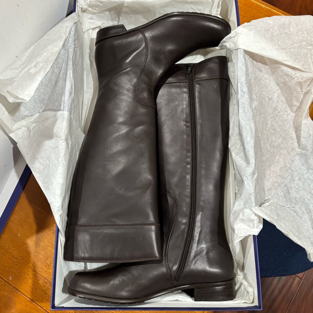 Stuart Weitzman Dark Brown Tall Leather Riding Boots